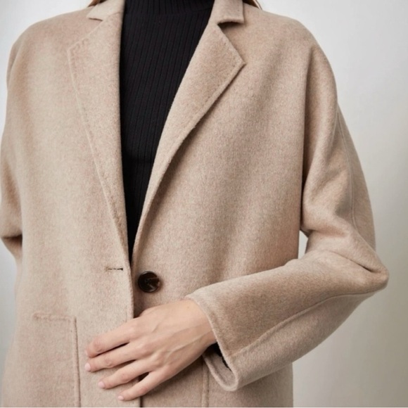 RAILS EVEREST SINGLE BUTTON OVERSIZED WOOL COAT DOLMAN SLEEVES OATMEAL SMALL NEW - Picture 4 of 11